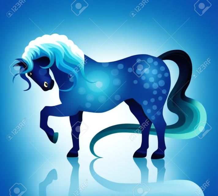 Vektor-Illustration von blaues Pferd