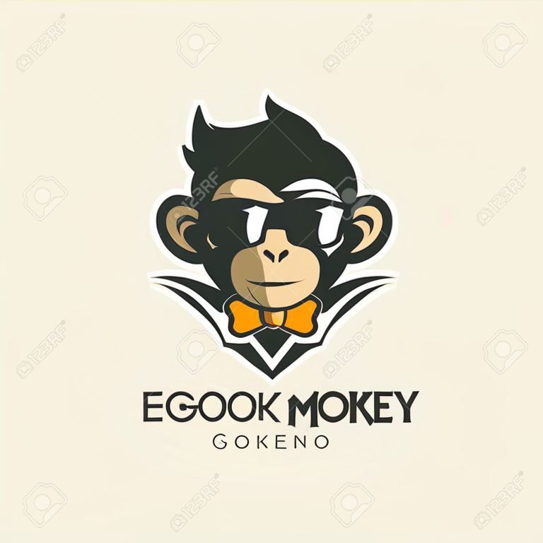 Ilustración de vector de logotipo de mono impresionante