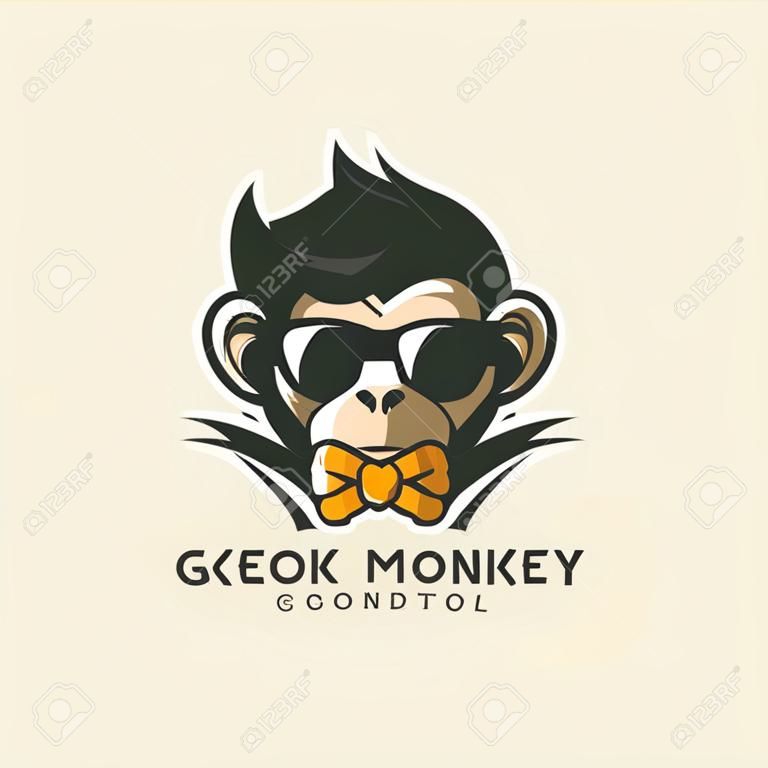 Ilustración de vector de logotipo de mono impresionante
