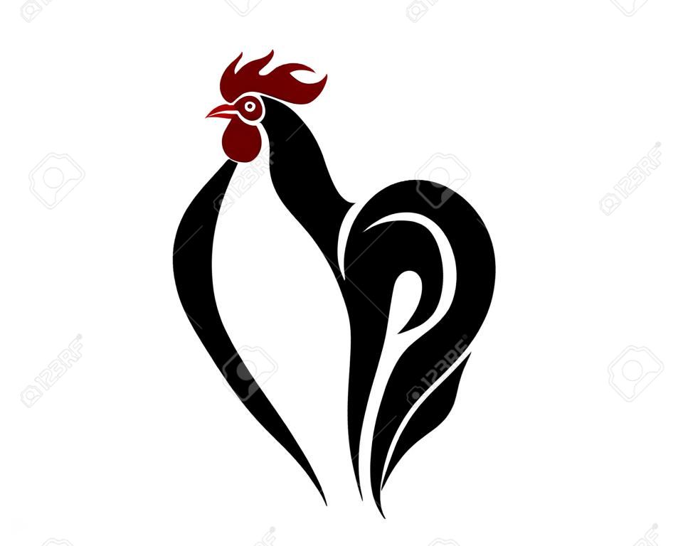 Black Rooster. Digital Drawing