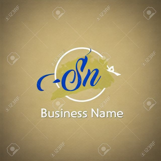 Initial Letter SN Logo Template Design