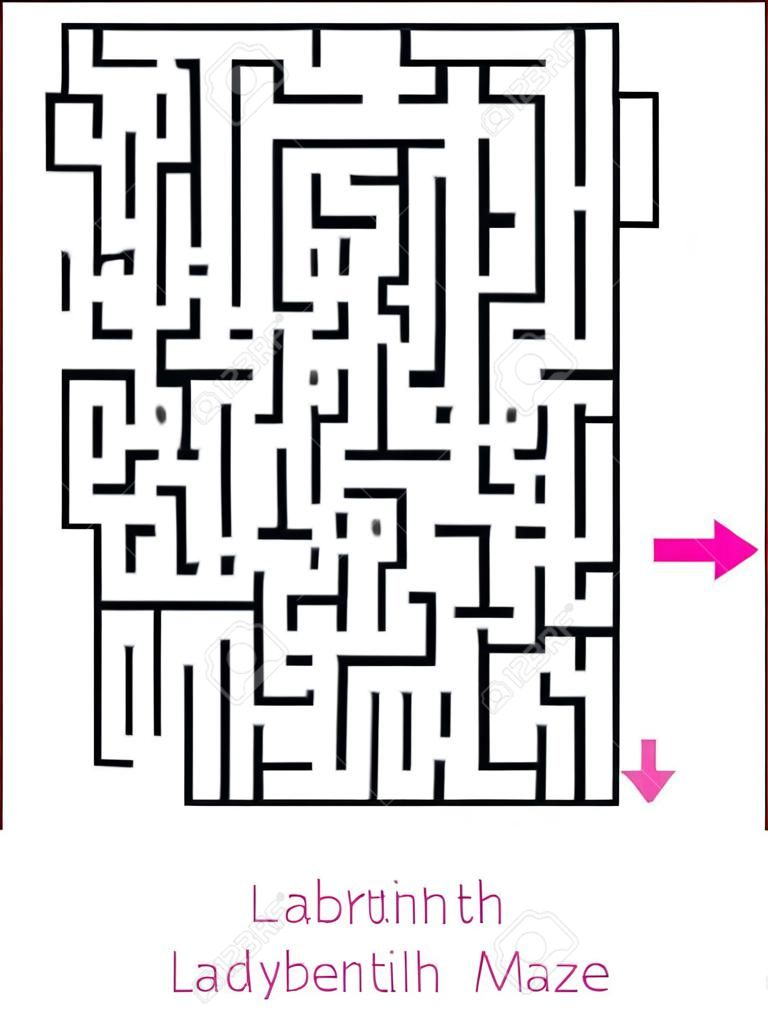 Labyrinth maze game with solution. Find path from entry to exit