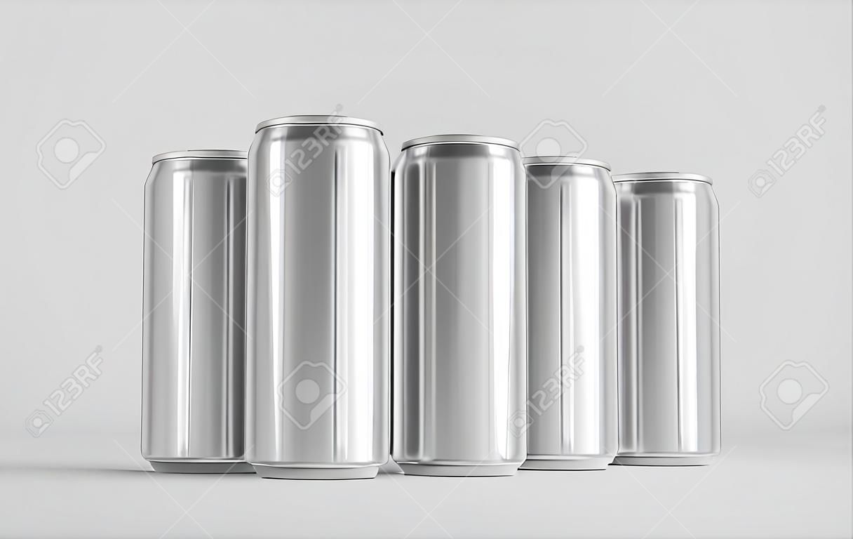 8 oz. / 250ml Aluminium Soda / Energy Drink / Seltzer / Iced Coffee Can Mockup - Multiple Cans.  3D Illustration