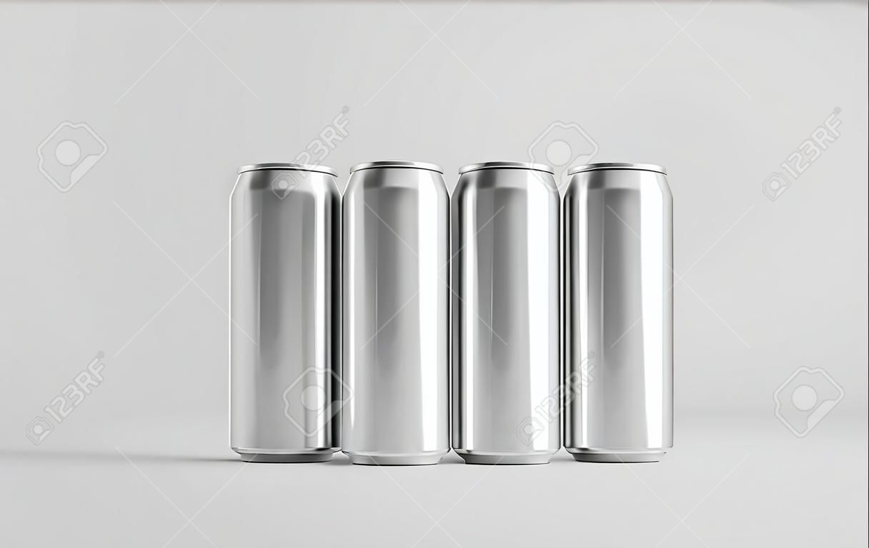 8 oz. / 250ml Aluminium Soda / Energy Drink / Seltzer / Iced Coffee Can Mockup - Multiple Cans.  3D Illustration