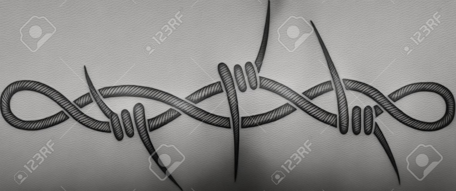 Tattoo in the form of the stylized barbed wire