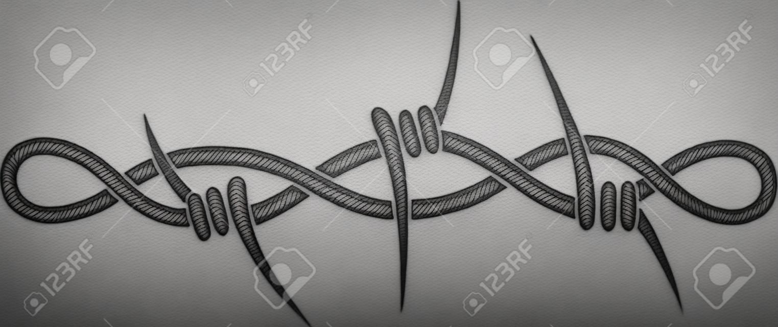 Tattoo in the form of the stylized barbed wire