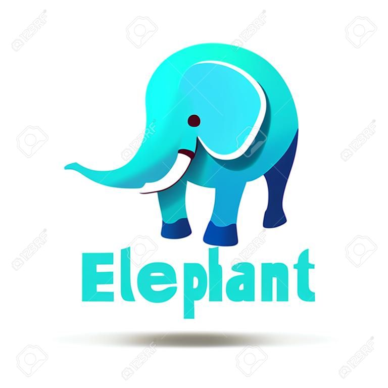 Große Vektor Illustration des Elefanten für Geschäftsschablonen-Designfirma. Kreatives abstraktes Konzept.