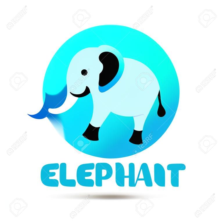 Große Vektor Illustration des Elefanten für Geschäftsschablonen-Designfirma. Kreatives abstraktes Konzept.