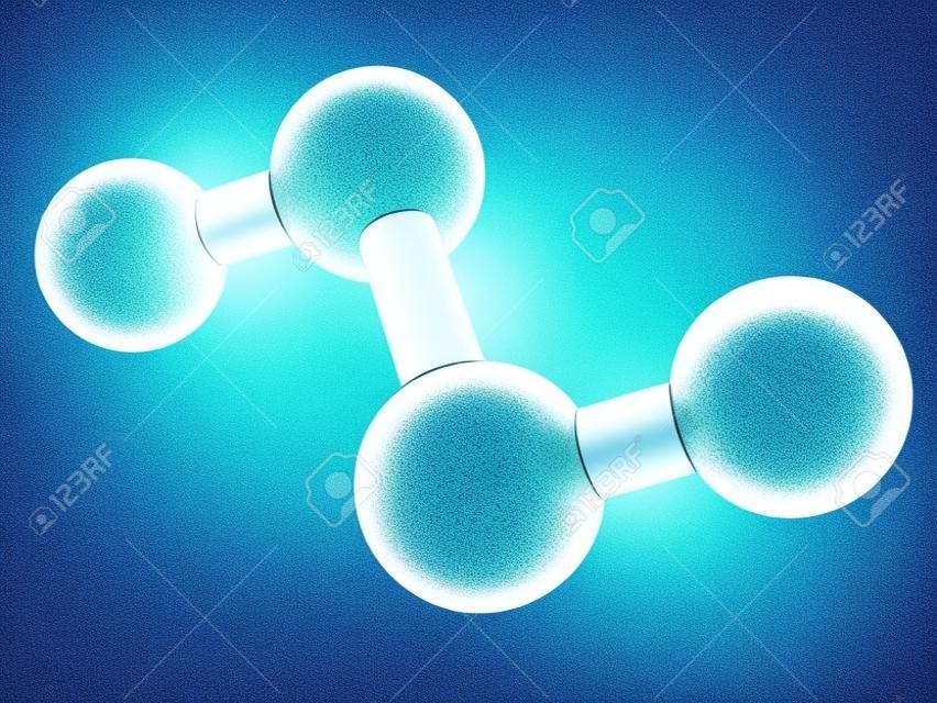 Hydrogen peroxide (H2O2) molecule, chemical structure. HOOH is an example of a reactive oxygen species (ROS). H2O2 solutions are often used in bleach and cleaning agents. Atoms are represented as spheres with conventional color coding: hydrogen (white), o