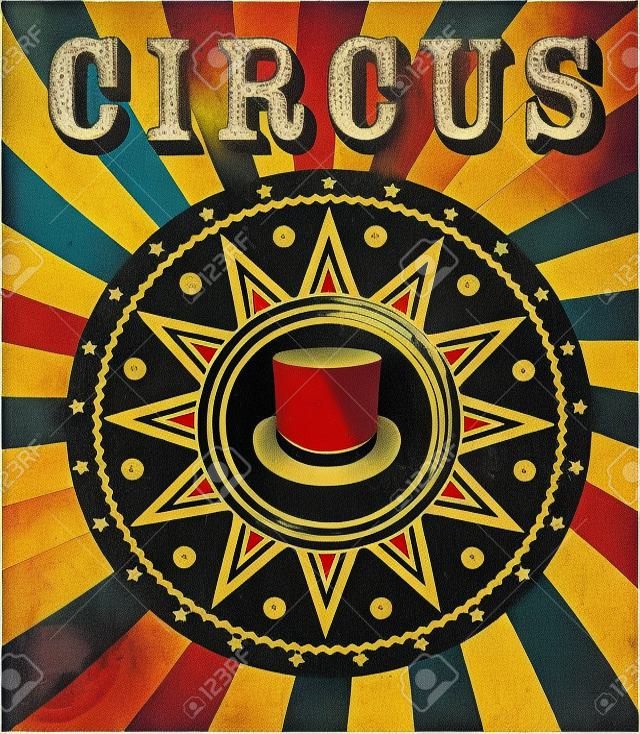 Circus hat getting showered ,vintage Poster