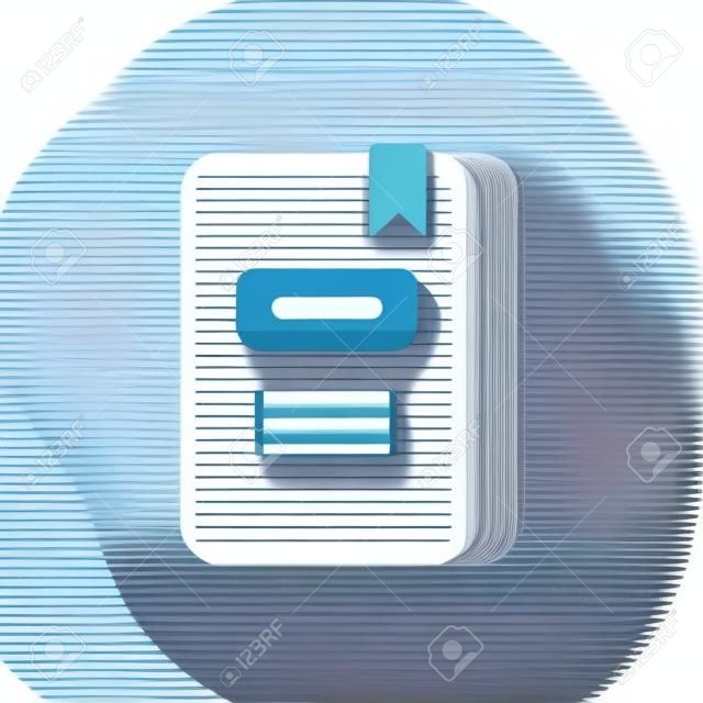 Book, Textbook with bookmark. 3d vector icon. Cartoon minimal style.