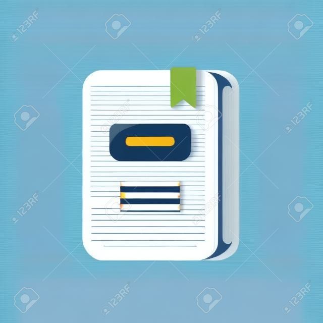 Book, Textbook with bookmark. 3d vector icon. Cartoon minimal style.