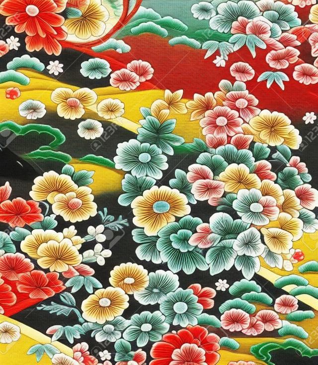 Montaje de los motivos tradicionales del kimono
