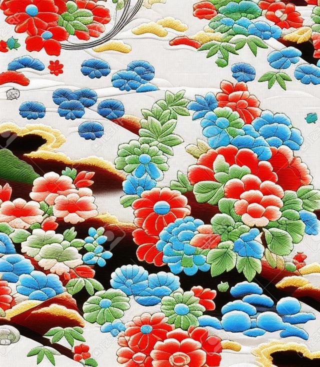 Montage of traditional Kimono motifs