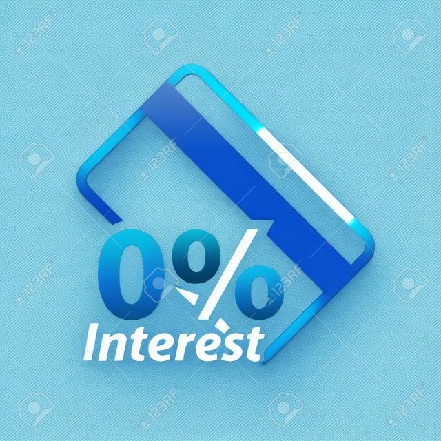 Icon of 0% interest installment payment isolated on white background.