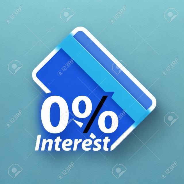 Icon of 0% interest installment payment isolated on white background.