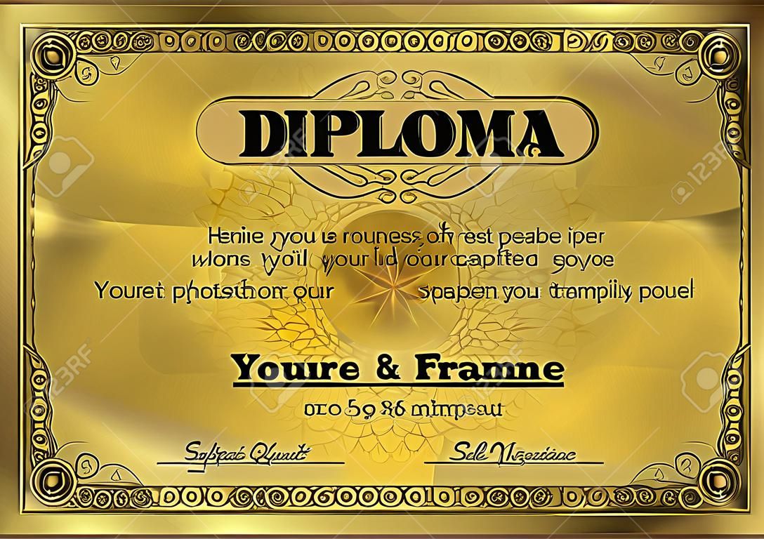 Diploma gold frame security 