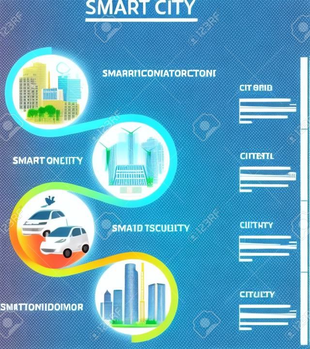 生活のための将来技術とデザインのスマートシティ。スマート グリッドの概念。産業、再生可能エネルギーとスマート グリッド技術に接続されたネットワーク。スマートシティ、スマート グリッドの概念