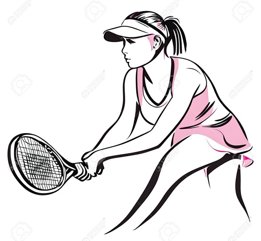 tennis woman player illustration