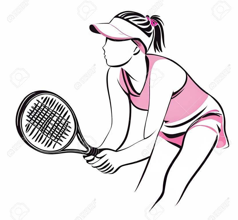tennis vrouw speler illustratie