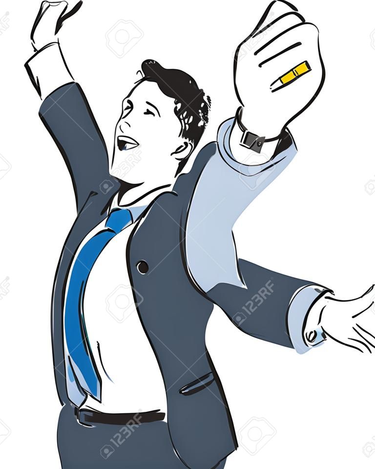 happy businessman illustration