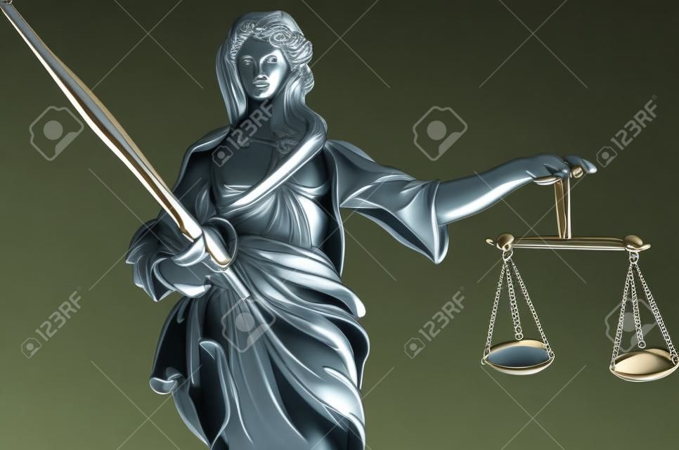 Ilustración de la dama escultura de la justicia