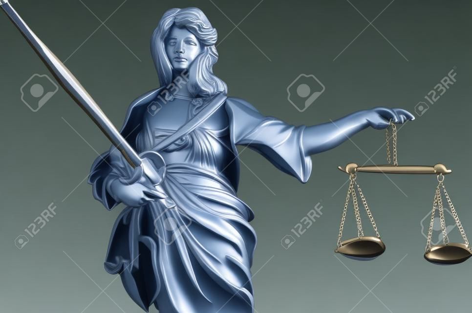 Ilustración de la dama escultura de la justicia