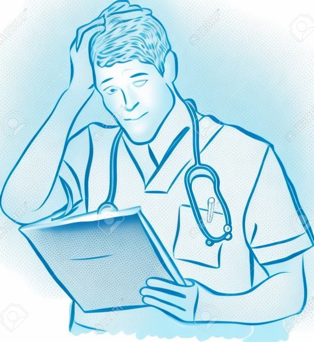 médico gesto mau diagnosis resultados problemas ilustração