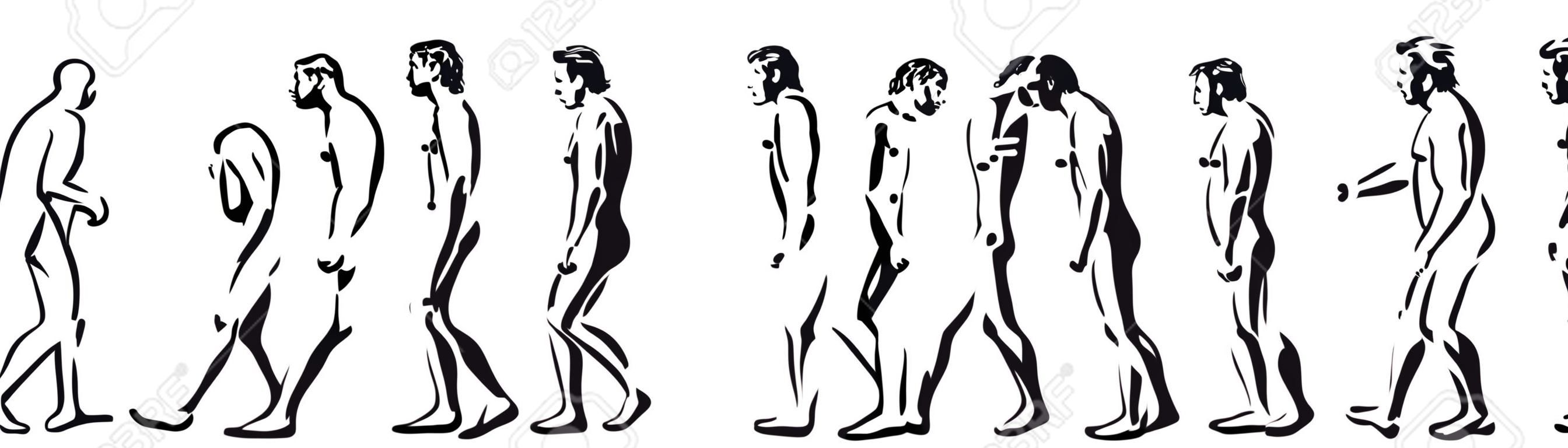 인간의 진화 컴퓨터 시간 그림