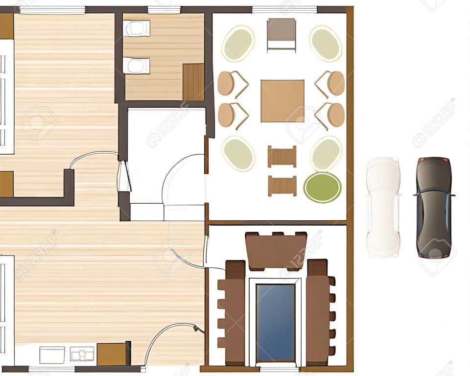 Grundriss-Layout-Set für Eigentumswohnungen und Häuser.