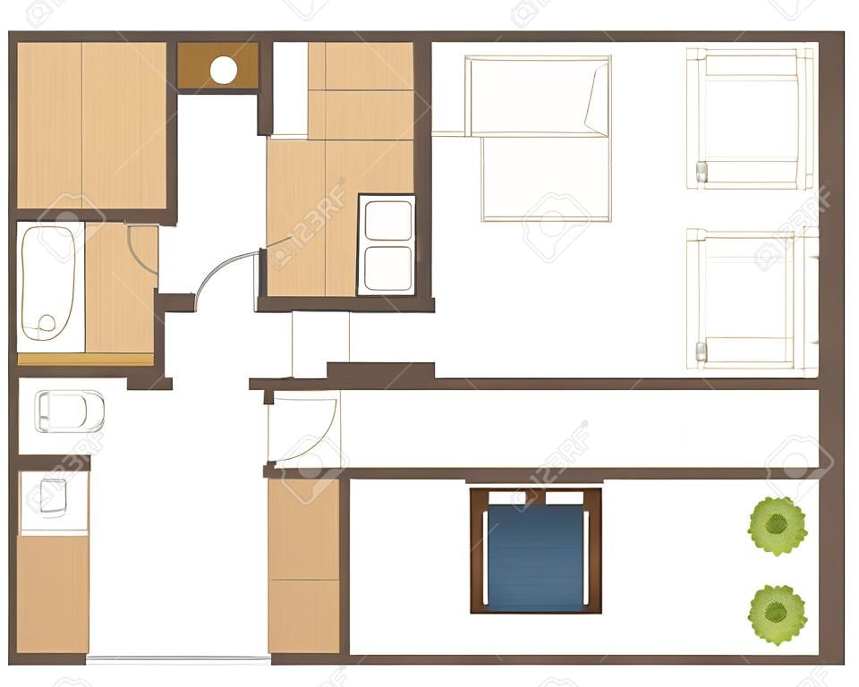 Layout plano de piso definido para condomínios e casas.