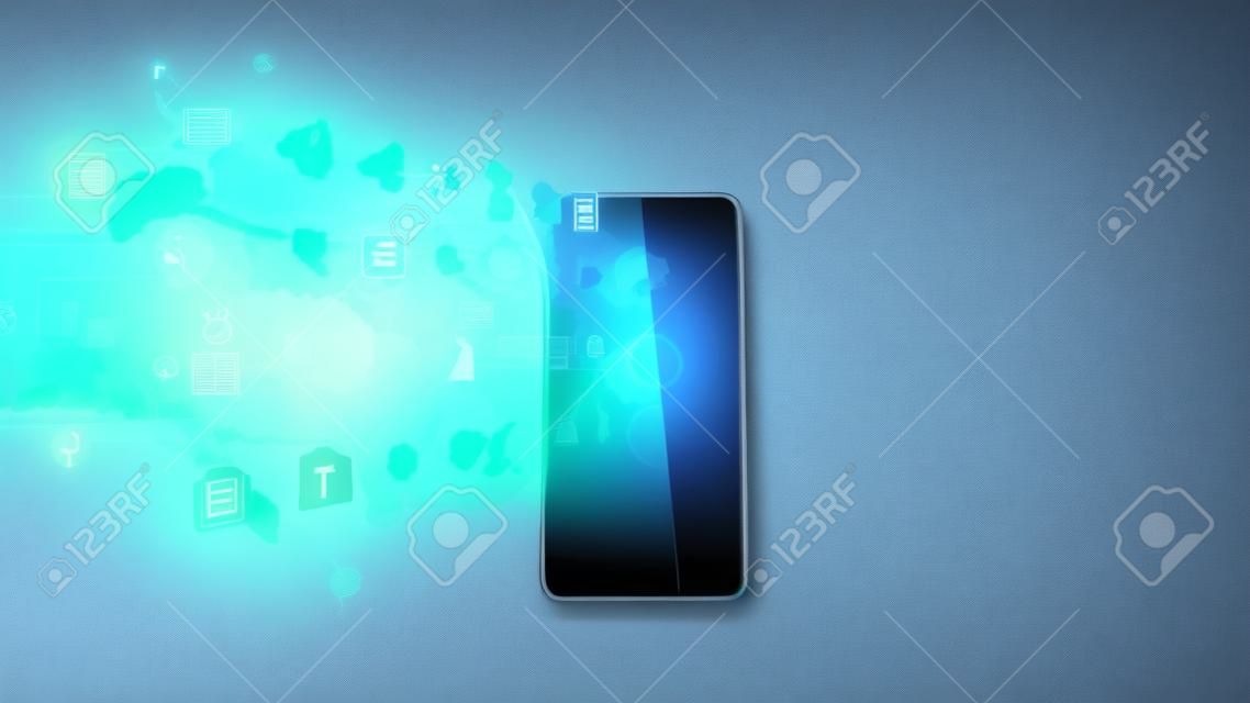 fintech icon and technology element on mobile phone 3d rendering  represent Blockchain and  
Fintech Investment Financial Internet Technology Concept.