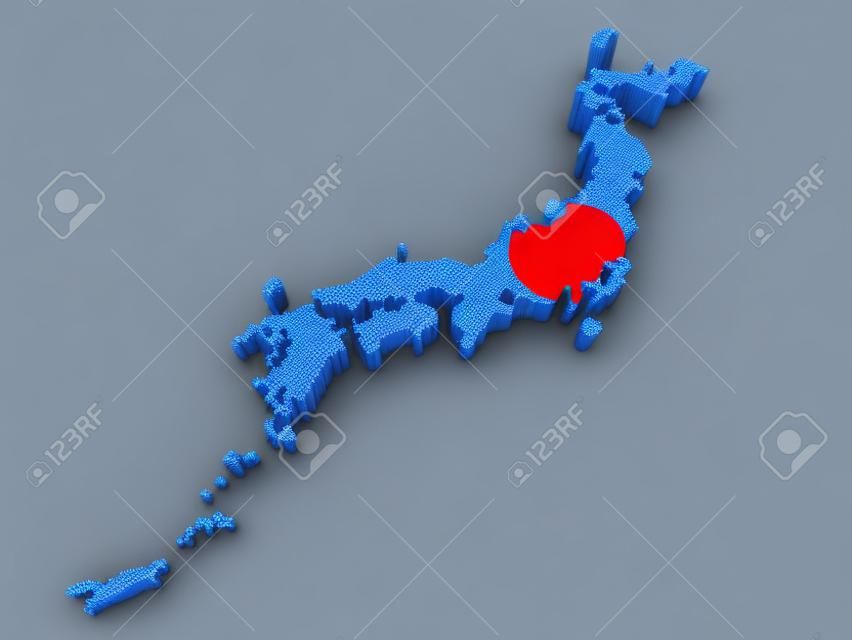 Япония флаг на 3d карте