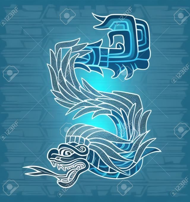 Mayan dragón, ilustración vectorial
