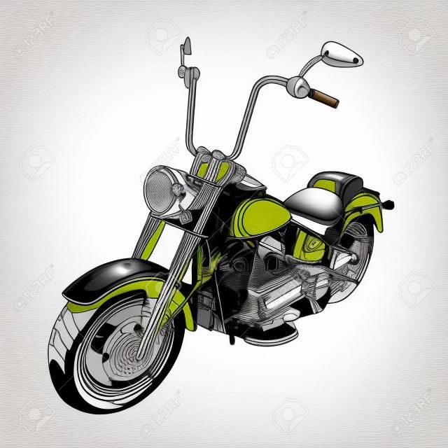 Chopper maßgeschneiderten Motorrad auf weiß Vektor-Illustration