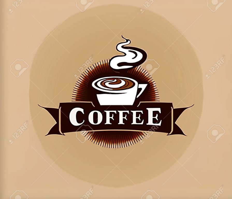 Кофейня шаблон дизайн логотипа. Ретро эмблема кофе. Вектор искусства.