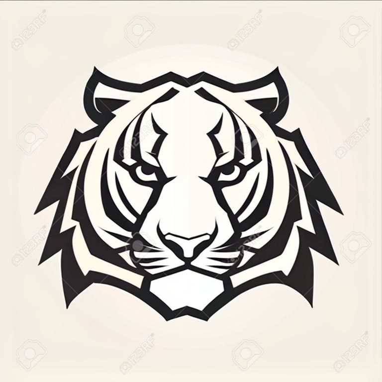 Tiger looking danger. Tiger head icon. Tiger vector logo template.