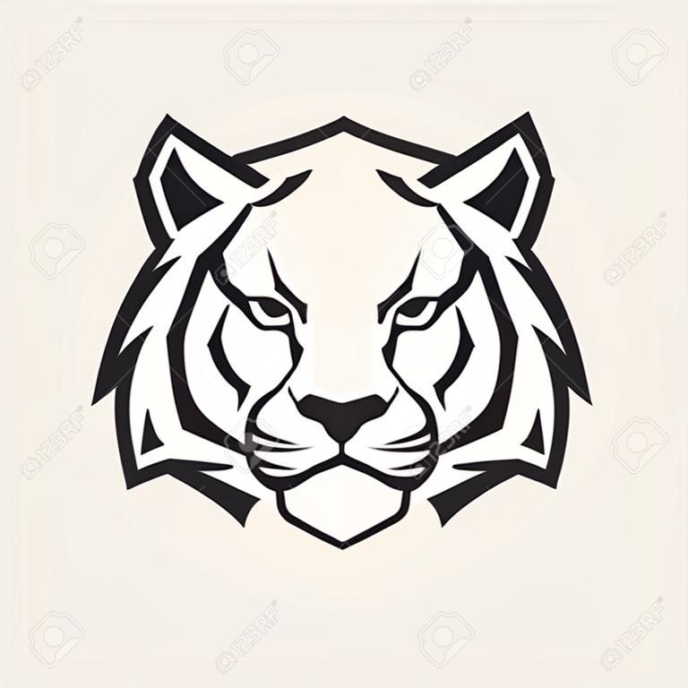 Tiger looking danger. Tiger head icon. Tiger vector logo template.