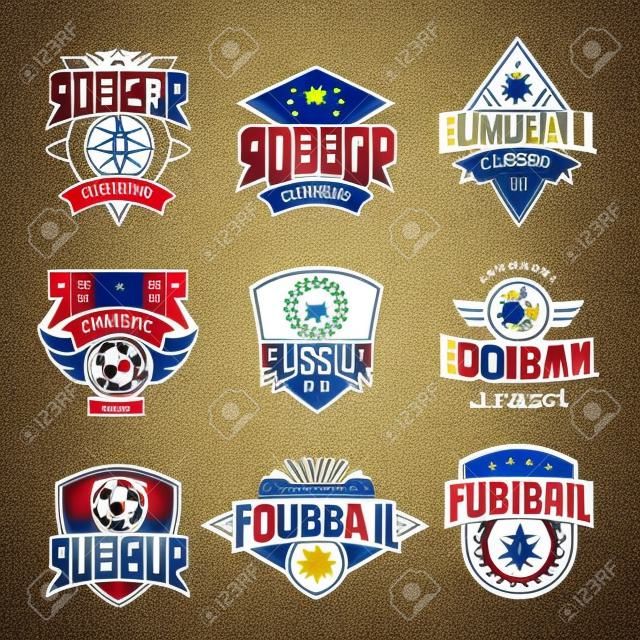 Ensemble de vecteurs d'emblèmes classiques de football européen.