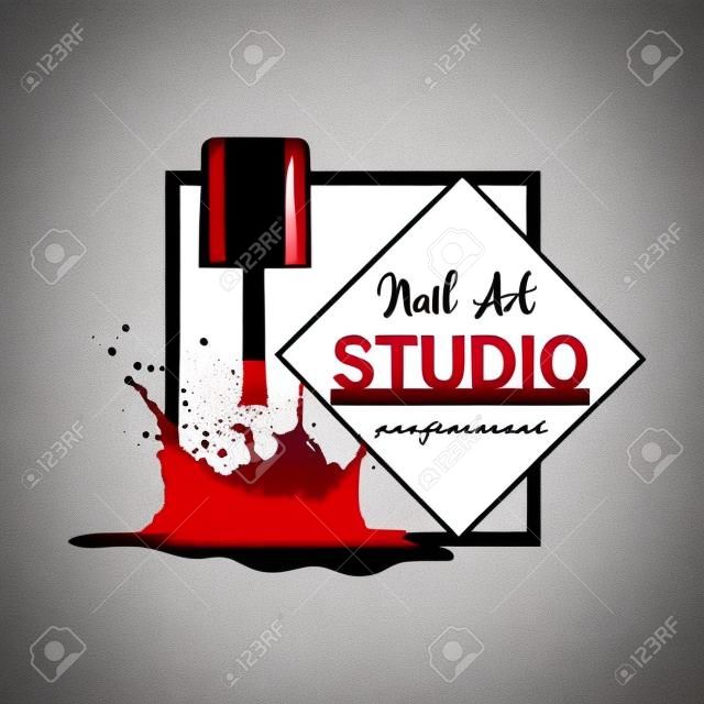 Plantilla de diseño de logo de Nail Art studio.