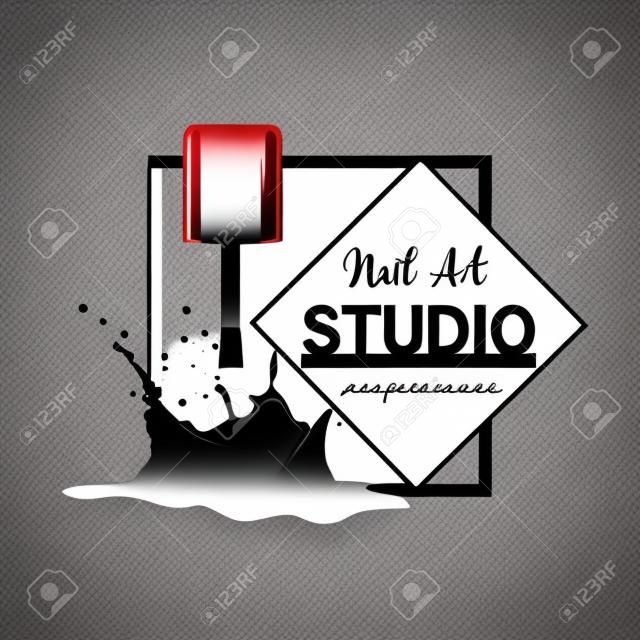 Modello di progettazione del logo dello studio di nail art.