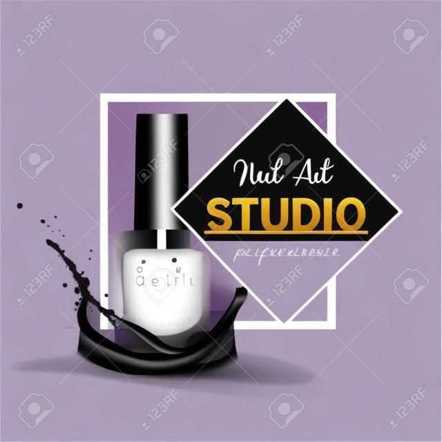Nail Art studio logo design template.