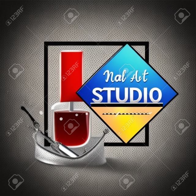 Modelo de design de logotipo de estúdio Nail Art.