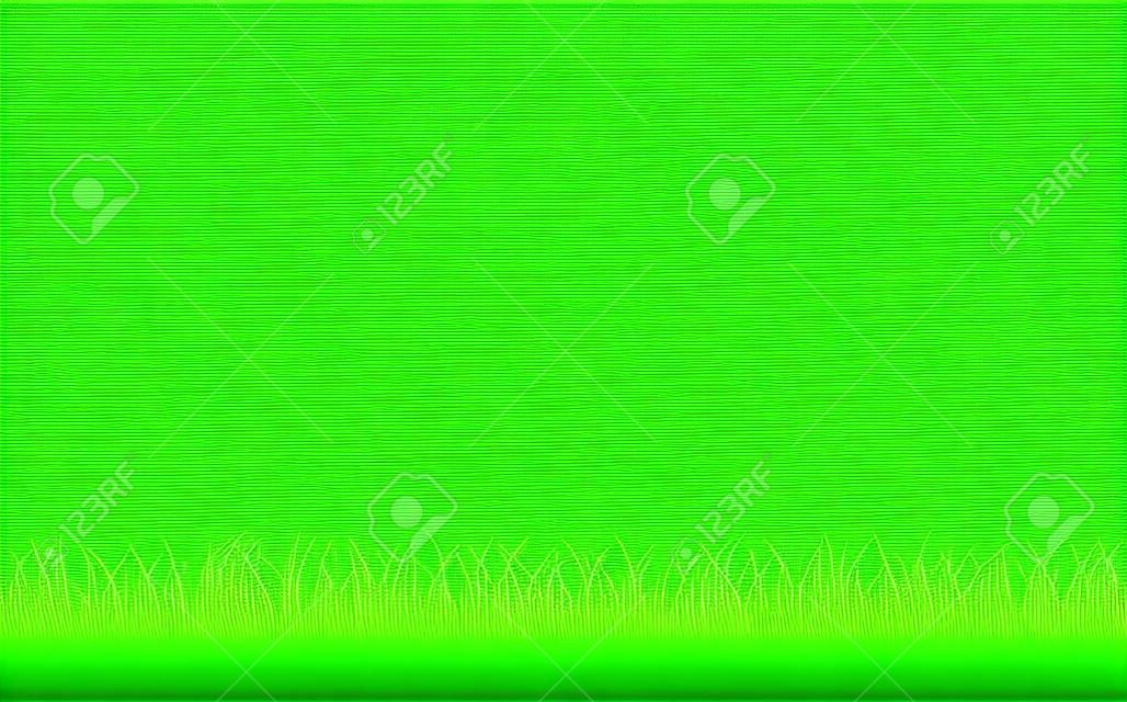 緑の草の境界線、透明な背景で分離されたグラデーション メッシュ