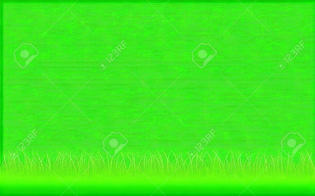 緑の草の境界線、透明な背景で分離されたグラデーション メッシュ