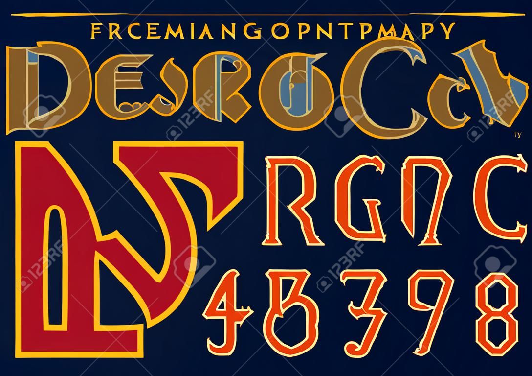 Дизайн пользовательского шрифта, аналогичный дизайну в стиле ар-деко 1920-х годов