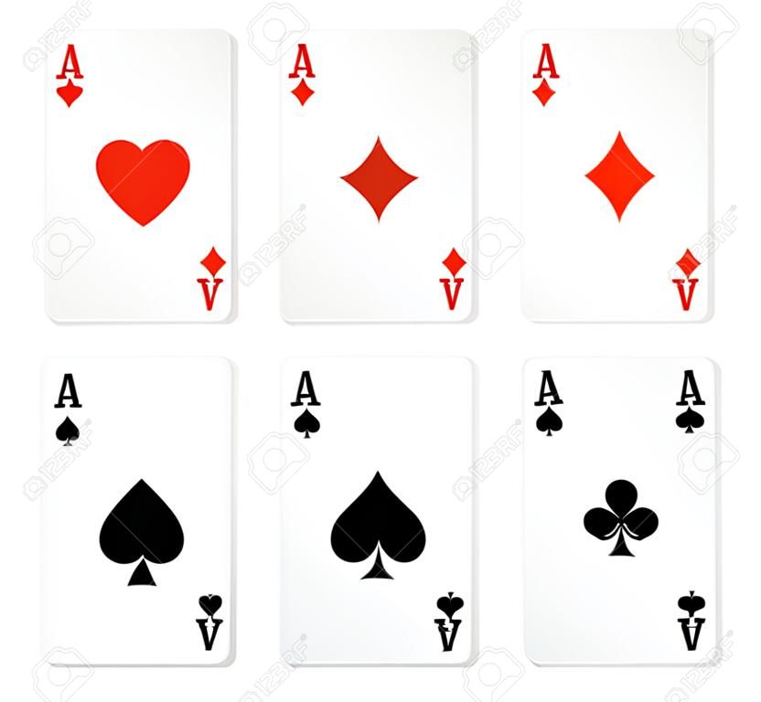 Vector illustration Playing Cards Poker. Quatre aces.