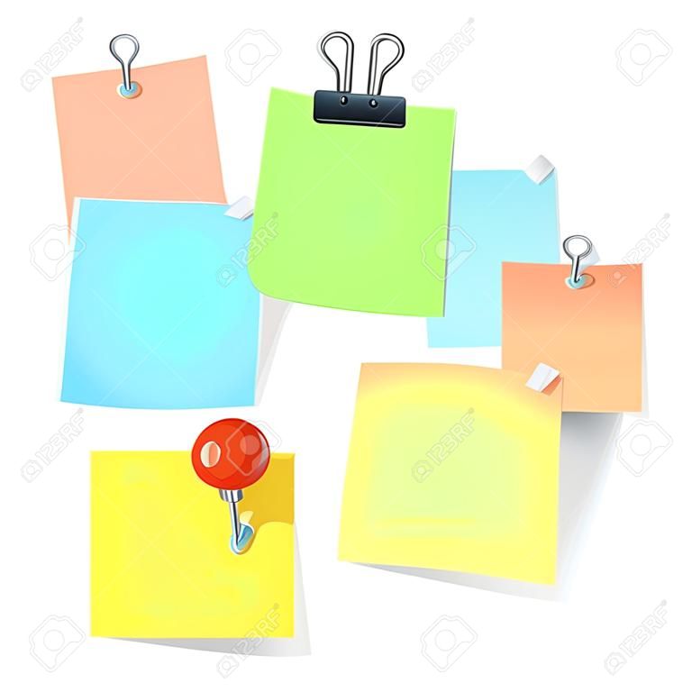 Красочные наклейки бумаги и Pin. вектор