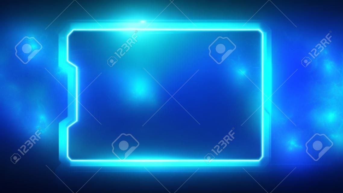 abstract futuristic background of blue technology sci fi frame, hud ui topic, lower third button bar