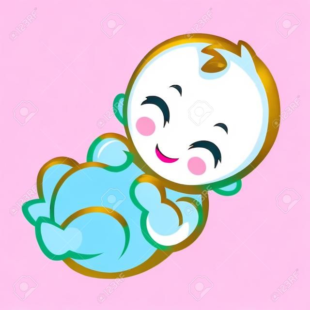 Criança feliz dos desenhos animados - illustartion do vetor para o chuveiro do bebê
